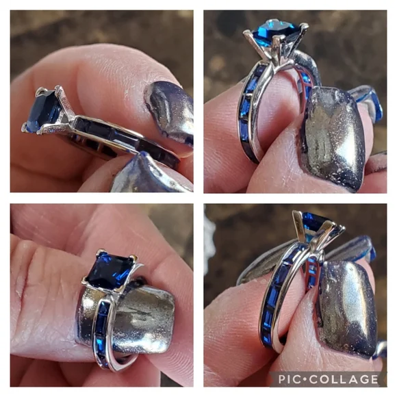 Genuine 4ct Blue Sapphire Ring Size 6 & 8 - Picture 5 of 8